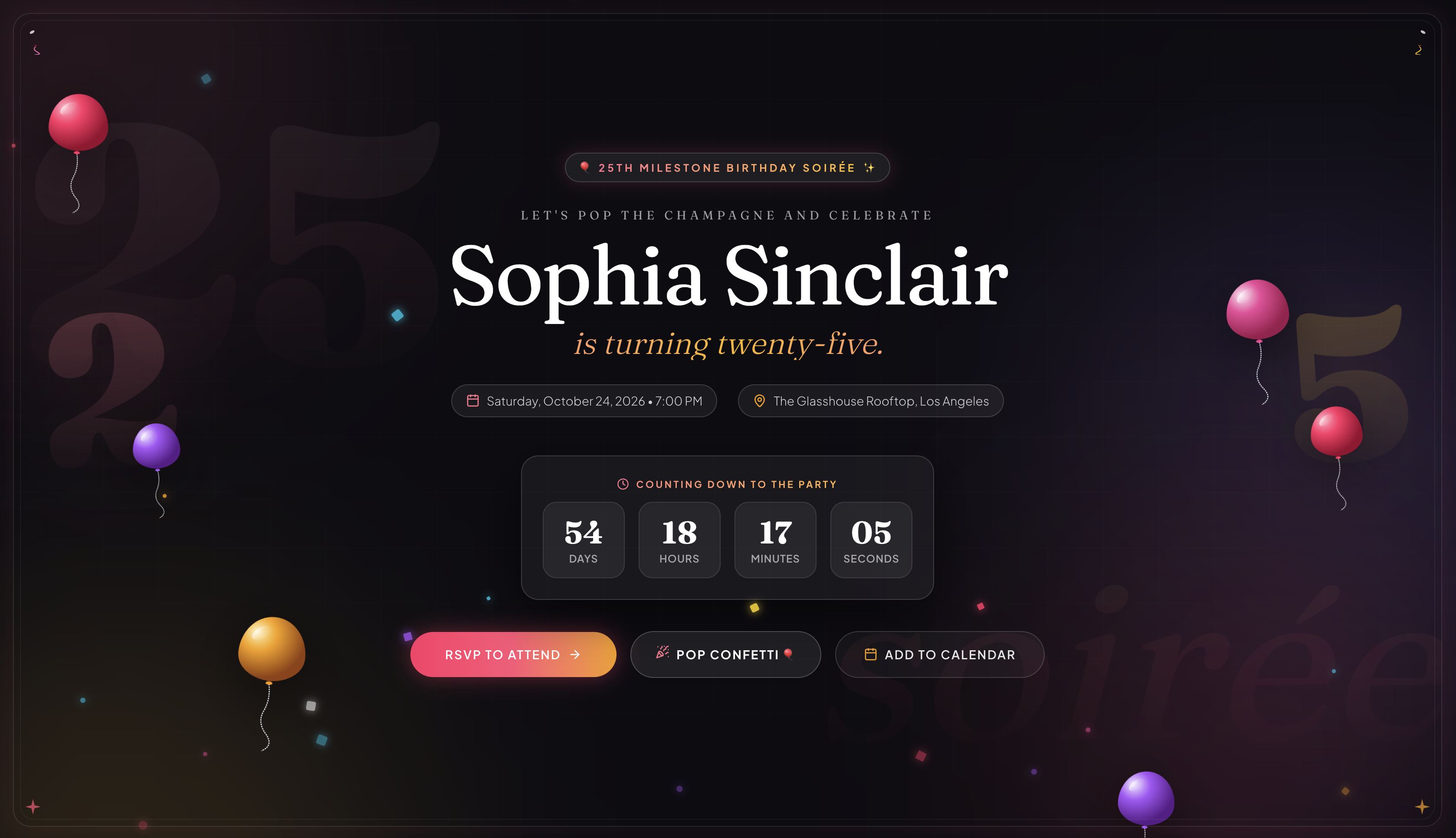 Sophia's 25th Milestone Soirée